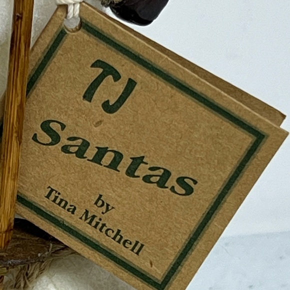 TJ Santas by Tina Mitchell 8" Santa Fuzzy White Rustic Snowshoe Ornament 905376 - Picture 3 of 8